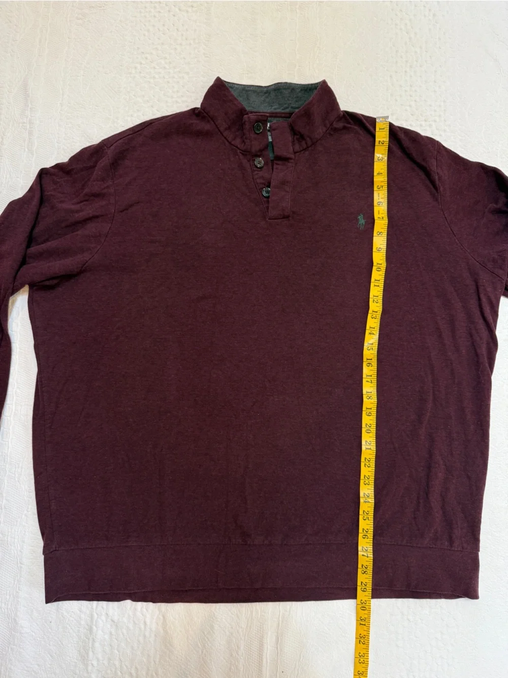 Polo Ralph Lauren Long Sleeve Button Pullover XXL 2XL Men’s Wine